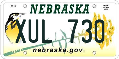 NE license plate XUL730