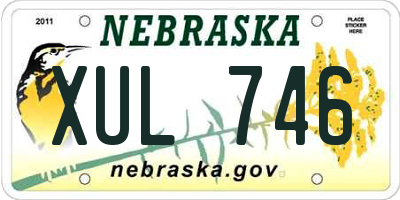 NE license plate XUL746
