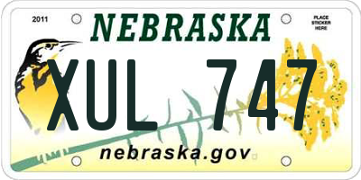 NE license plate XUL747