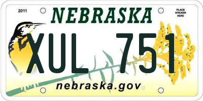 NE license plate XUL751