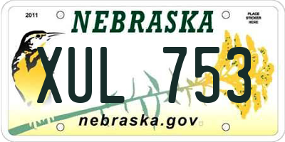 NE license plate XUL753