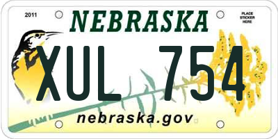 NE license plate XUL754