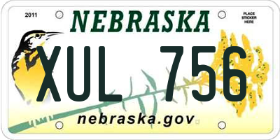 NE license plate XUL756