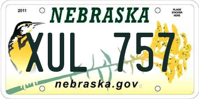 NE license plate XUL757