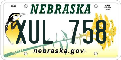 NE license plate XUL758
