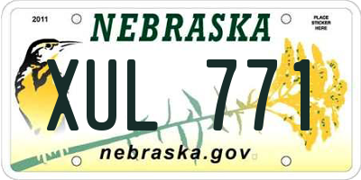 NE license plate XUL771