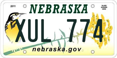 NE license plate XUL774