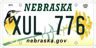 NE license plate XUL776