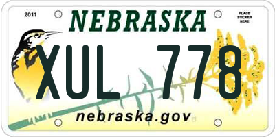 NE license plate XUL778