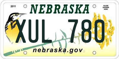 NE license plate XUL780