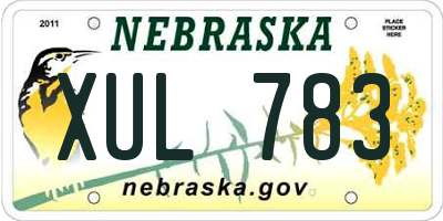 NE license plate XUL783