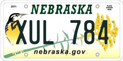 NE license plate XUL784