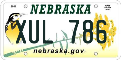 NE license plate XUL786