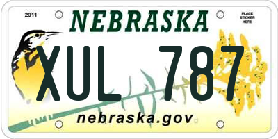 NE license plate XUL787
