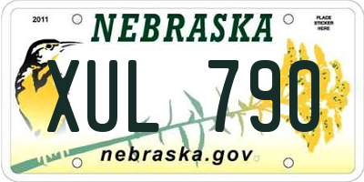 NE license plate XUL790
