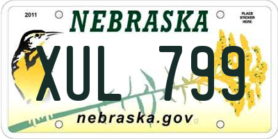 NE license plate XUL799