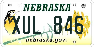 NE license plate XUL846