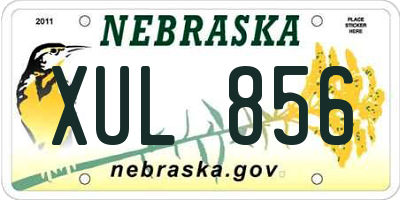NE license plate XUL856