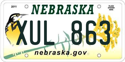 NE license plate XUL863
