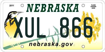 NE license plate XUL866