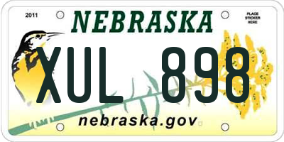 NE license plate XUL898