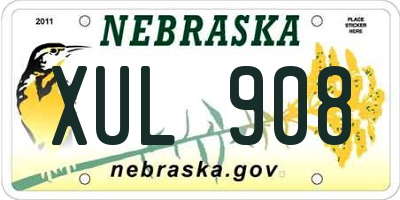 NE license plate XUL908