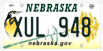NE license plate XUL948