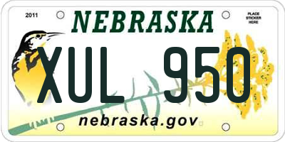 NE license plate XUL950