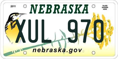 NE license plate XUL970