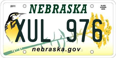 NE license plate XUL976