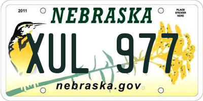 NE license plate XUL977