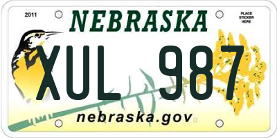 NE license plate XUL987