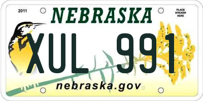 NE license plate XUL991