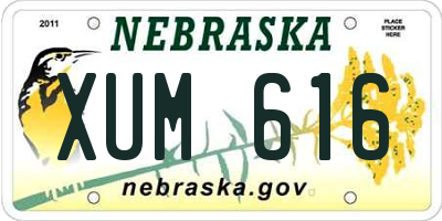 NE license plate XUM616