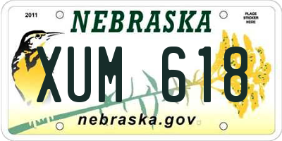 NE license plate XUM618