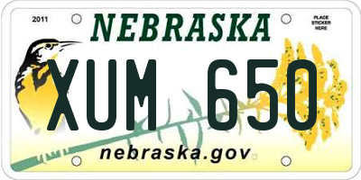 NE license plate XUM650