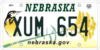 NE license plate XUM654