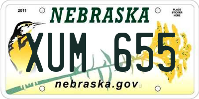 NE license plate XUM655