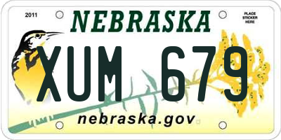 NE license plate XUM679