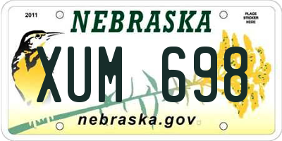 NE license plate XUM698
