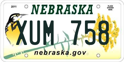 NE license plate XUM758
