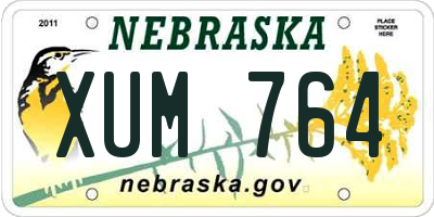 NE license plate XUM764