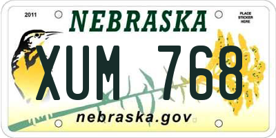 NE license plate XUM768
