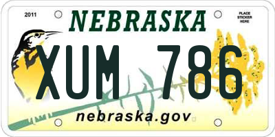 NE license plate XUM786