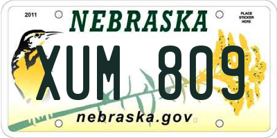 NE license plate XUM809
