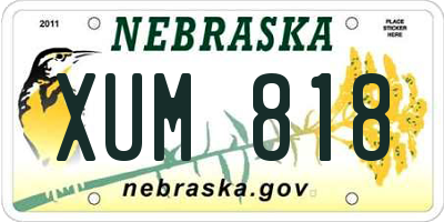 NE license plate XUM818