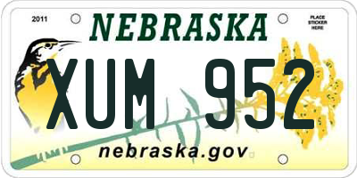 NE license plate XUM952