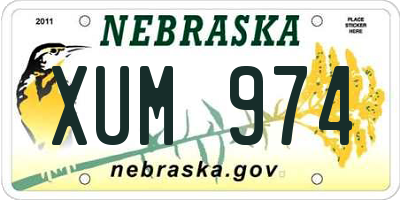 NE license plate XUM974