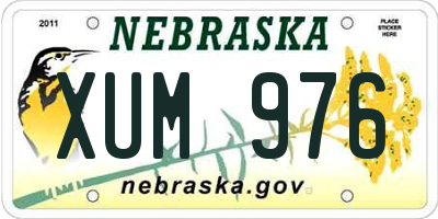 NE license plate XUM976