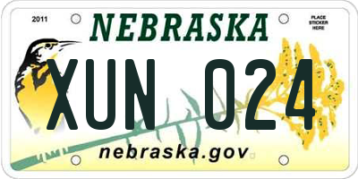 NE license plate XUN024